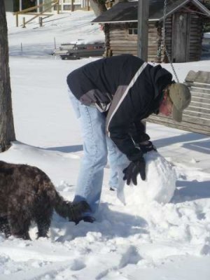 uncle steve kindly starts a snowman