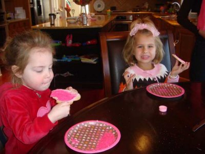 the kids love their heart cookies