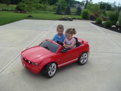 their new red mustang!