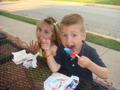 we went out for ice cream and popsicles to celebrate last day of preschool