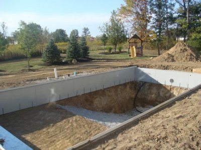 cement, then back fill over the x braces