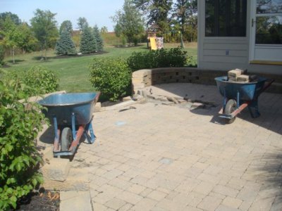 the patio before the destruction