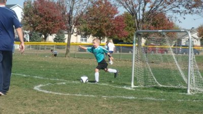 kicking the ball