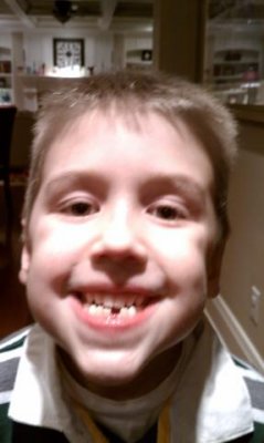 joe lost his first tooth in january!  so exciting!