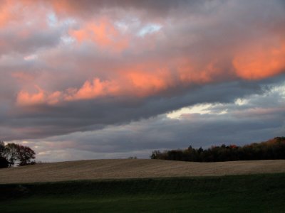 rose tipped clouds