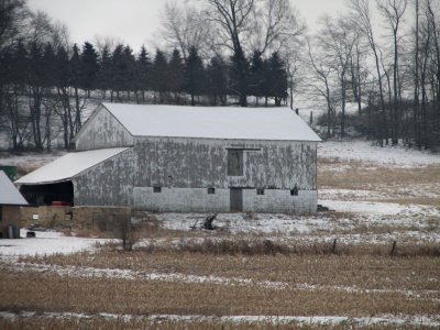 old white barn