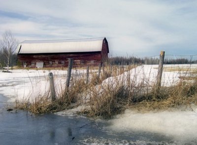 Grange et glace  au printemps- Icy spring