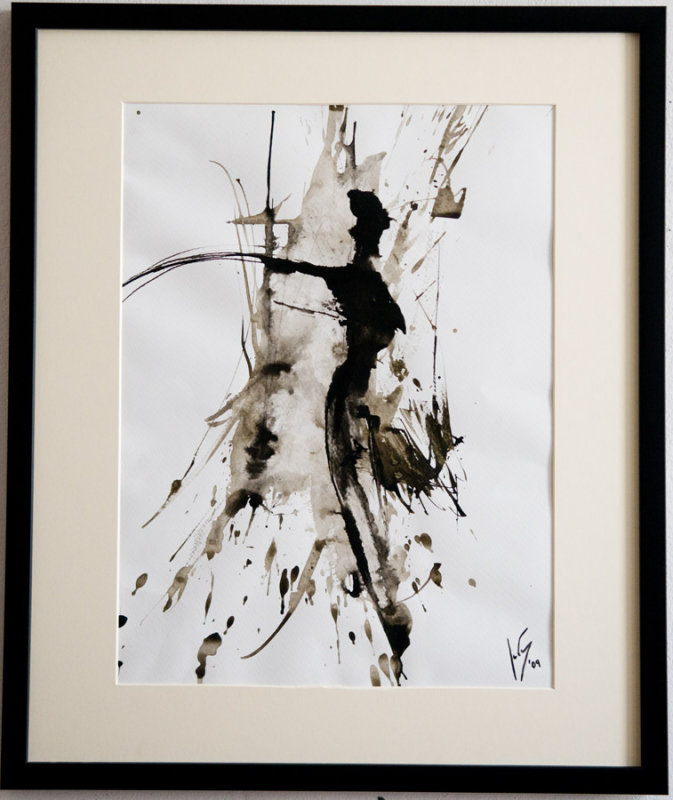 danza sul fuoco,ink on paper,48x36