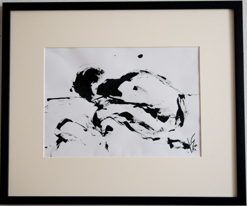 figura acuclillada, ink on paper, 29x42
