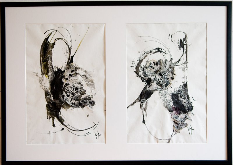 senxa titolo (dittico), ink on paper, 54x36 each (sold)