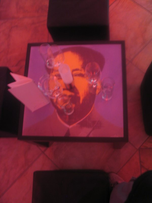 tables at Mao bar