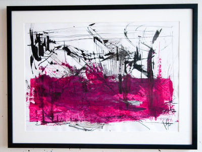giocchi dinchiostro e rosso  ink and oil on paper. 50x70