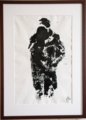 senza titolo (monoprint),ink on paper, 55x38