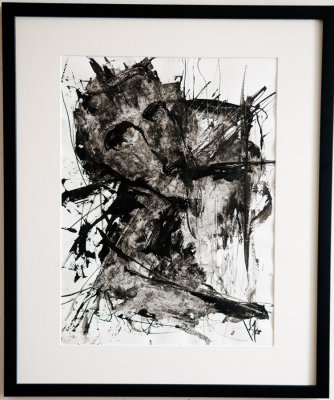 autoritratto oscuro, ink on paper,48x36 (sold)