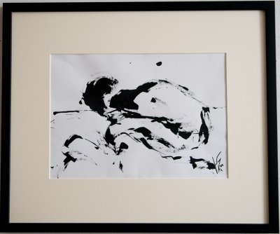 figura acuclillada, ink on paper, 29x42