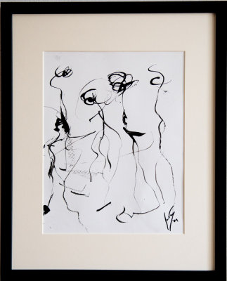 senza titolo (movimenti dinchiostro),ink on paper, 35x27