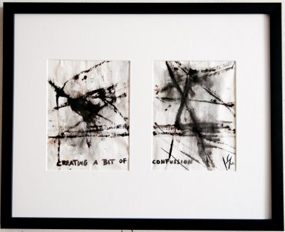creating a bit of confussion (dittico), ink on paper,22x16