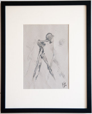 semza titolo, ink on cardboard, 32x22 (sold)