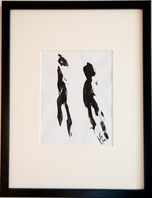 conversazione, ink on paper,22x17 (sold)