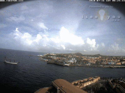 Tallship Simón Bolívar arrival Curaçao- Annabaai webcam (Animated file)