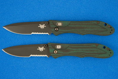 Benchmade 735SBT + 735SBT Pardue misprint front