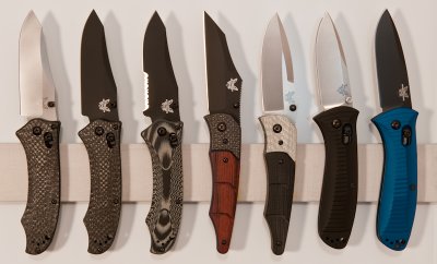 Benchmade 950-801, 950-901, 950 proto, 425BK-600, 426 proto, 520A, 5000BT-Blue