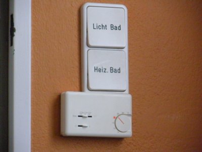 Ok this is my hotel light switch. Up is off!