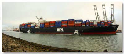 Cargo ship @ the Port of Oakland