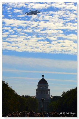  Space Shuttle Endeavour over Sacramento State Capitol