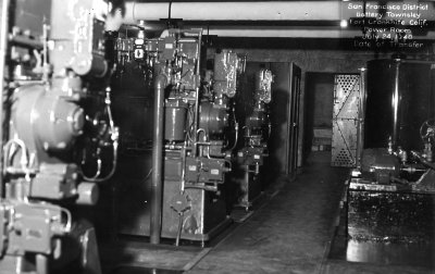 Townsley power room interior, July 1940. View looking north