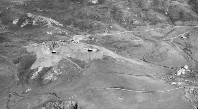 Btry Townsley under construction, January 1939. Note the dairy ranch at right.