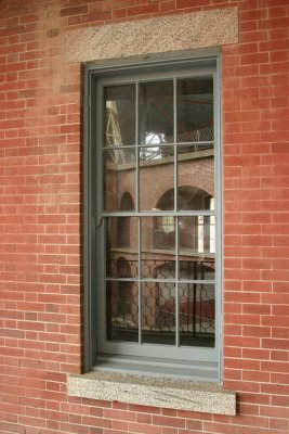 Fort Point architecture, gorge side exterior window.