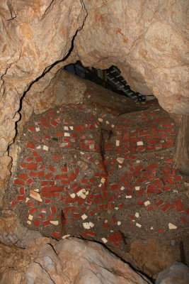 Concrete & brick infill at east end of sea cave 1