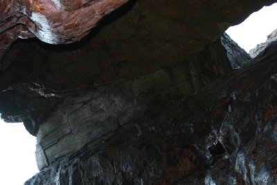 Concrete reinforcement in ceiling of sea cave 1