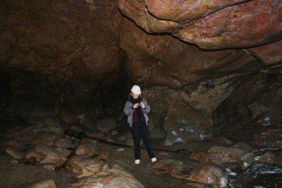 Christine Miller inside sea cave
