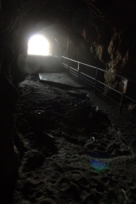 Big Tunnel interior, view south. Opening to sea cave at right.
