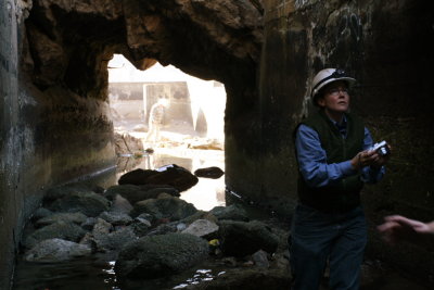 Mary Slater inside the channel