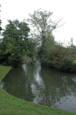 Canal that runs around the university grounds.