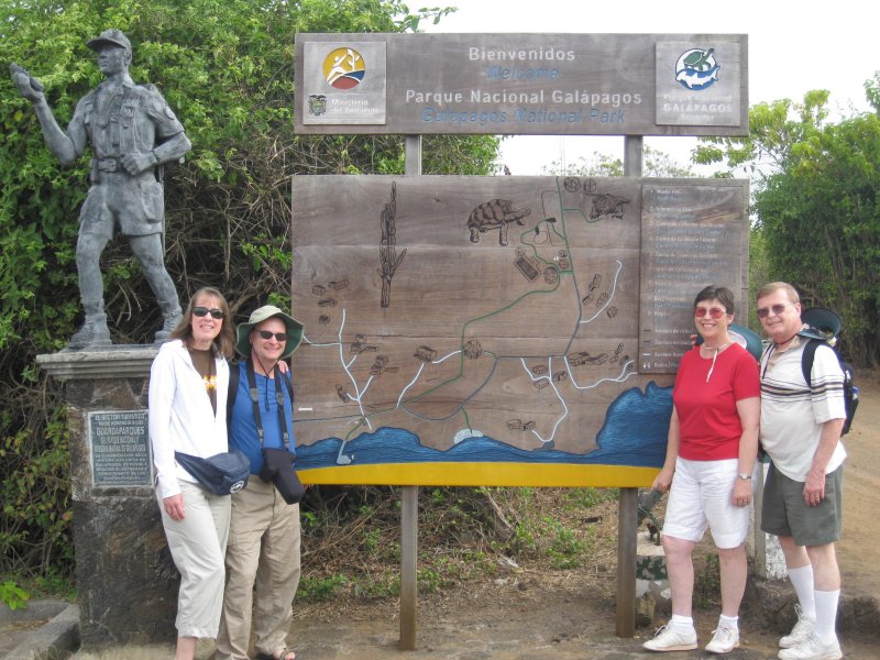 Debbie, Jeff, Patti, Gaylen at Galapagos National Park headquarters