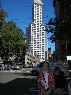 Smith Tower behind Patti