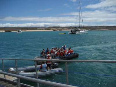 The Zodiac (inflatable boat) that takes us to and from our ship.