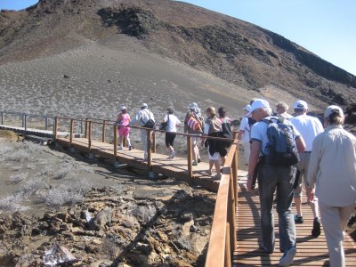 Bartolome Island volcano walkway (gain of 374 feet in just under a mile)