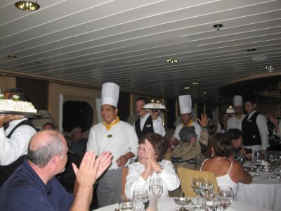 Waiters with baked Alaska