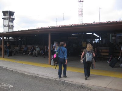 Baltra Airport before our flight to Quito