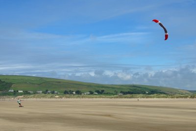 Kite boarder on Saunton sands - N Devon