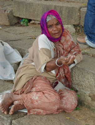 Lady begging