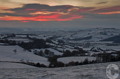 Sunset over the Exe Valley