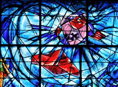 Stained glass window 3 Chagall Museum : detail
