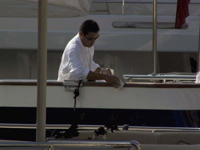 Polishing the yacht