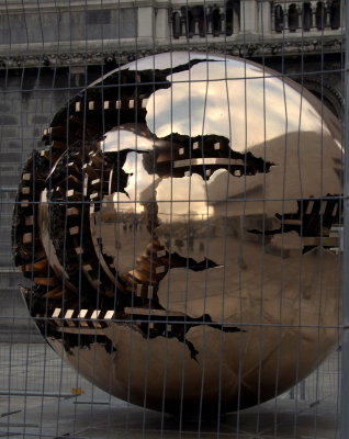 no.19 : Sphere within sphere by Arnaldo Pomodoro at Trinity College,Dublin